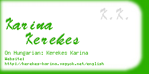 karina kerekes business card